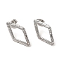 Ion Plating(IP) 304 Stainless Steel Stud Earrings for Women, Rhombus