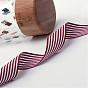 Striped Polyester Grosgrain Ribbon, Christmas Ribbon, 1 inch (25mm), about 100yards/roll(91.44m/roll)