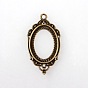 Vintage Tibetan Style Alloy Pendant Cabochon Bezel Open Back Settings, Cadmium Free & Lead Free