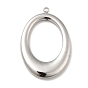 304 Stainless Steel Pendants, Oval Ring Charms