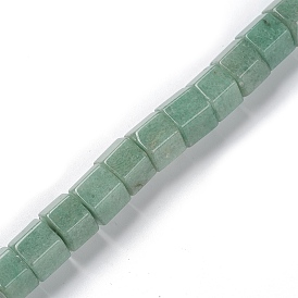 Natural Green Aventurine Beads Strands, Polygon