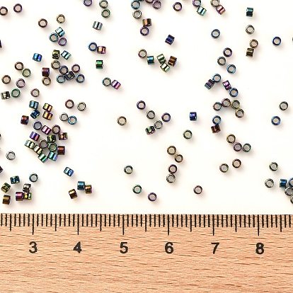 Perles de rocaille cylindriques, lustre de couleurs opaques, taille uniforme