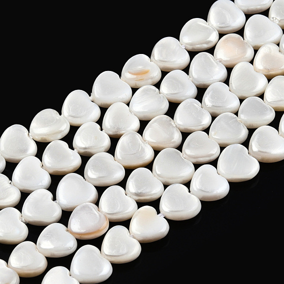 Natural Freshwater Shell Beads Strands, Heart