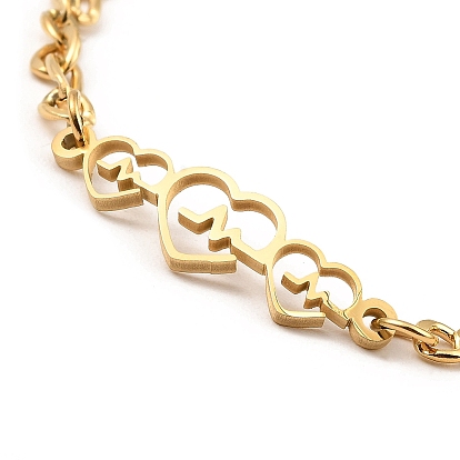 201 bracelet à maillons en acier inoxydable pour femme, or