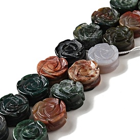 Natural Indian Agate Beads Strands, Rose