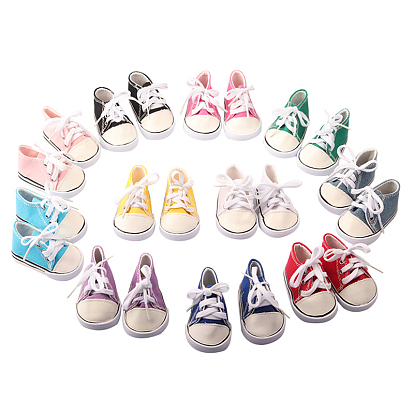 Cloth Doll Canvas Shoes, Sneaker for 18 "American Girl Dolls Accessories