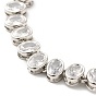 Clear Cubic Zirconia Oval Link Chain Bracelet, Rack Plating Brass Jewelry for Women, Cadmium Free & Lead Free