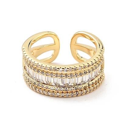Открытое кольцо-манжета из прозрачного кубического циркония, украшения из латуни для женщин, без кадмия, без никеля и без свинца