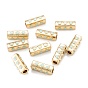 Real 18K Gold Plated Brass Tube Beads, with Enamel, Long-Lasting Plated, Cuboid