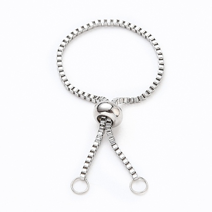 Adjustable 316 Surgical Stainless Steel Box Chain Slider Ring Making, Bolo Chain Ring Making