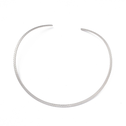304 Stainless Steel Textured Wire Necklace Making, Rigid Necklaces, Minimalist Choker, Cuff Collar