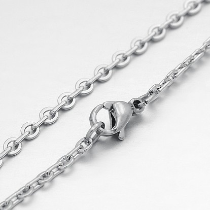 304 Stainless Steel Rolo Chain Necklaces, with Lobster Claw Clasps
