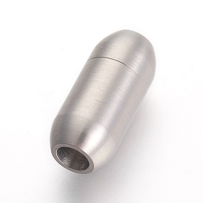 304 Stainless Steel Locking Tube Magnetic Clasps, Matte Style, Oval