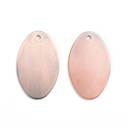 Brass Pendants, Stamping Blank Tag, Long-Lasting Plated, Oval