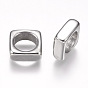 304 Stainless Steel Beads, Large Hole Beads, Square