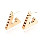 Brass Triple Triangle Stud Earrings, Half Hoop Earrings for Women, Nickel Free