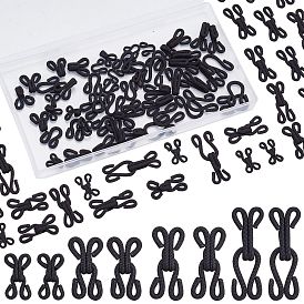 Gorgecraft 48 Sets 4 Style Cloth Clover Brass Buckles, Sewing Hooks and Eyes Closure, for Bra Clothing Trousers Skirt Sewing DIY Craft
