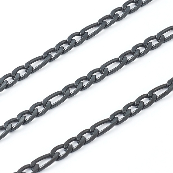 Ion Plating(IP) 304 Stainless Steel Figaro Chain, Unwelded, with Spool
