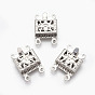 201 Stainless Steel Multi-Strand Box Clasps, Square