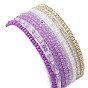 8шт 8 цветные стеклянные браслеты из бисера стрейч набор для женщин