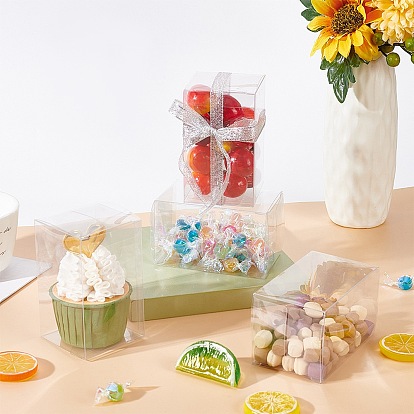 Transparent Plastic PVC Box Gift Packaging, Waterproof Folding Box, Square