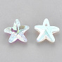 Glass Rhinestone Charms, Starfish/Sea Stars