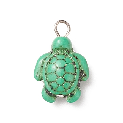 Dyed Synthetic Turquoise Pendants, Tortoise Charms