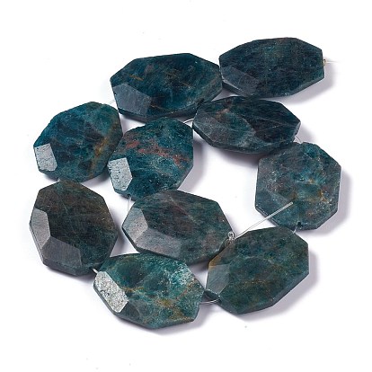 Faceted Natural Apatite Beads Strands, Oval