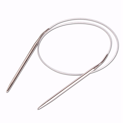 Steel Wire Stainless Steel Circular Knitting Needles and Random Color Plastic Tapestry Needles, More Size Available