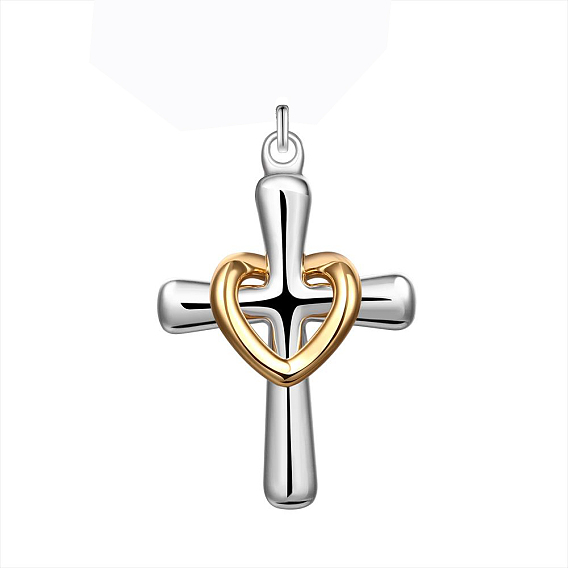 Brass Heart and Cross Pendants