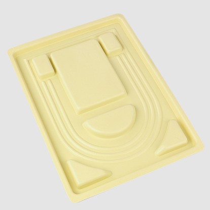 Plastic Rectangle Bead Design Boards, Necklace Design Board, Flocked, 9.25x12.80x0.79 inch