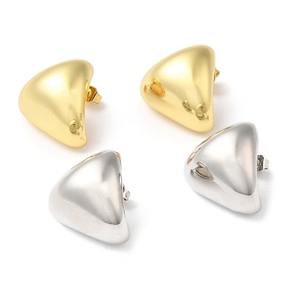 Rack Plating Brass Twist Triangle Stud Earrings