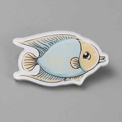 Fish/Dolphin/Shark/Shell Shape/Jellyfish/Whale/Starfish/Coral Acrylic Brooch, Ocean Theme Brooch, for Backpack Clothes