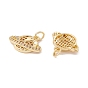 Brass Micro Pave Clear Cubic Zirconia Charms, with Jump Ring, Cadmium Free & Lead Free, Earth