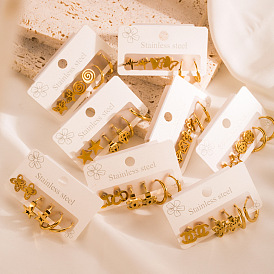Комплект модных серег-бабочек из титановой стали - 3 шт., универсальные и персонализированные украшения для ушей