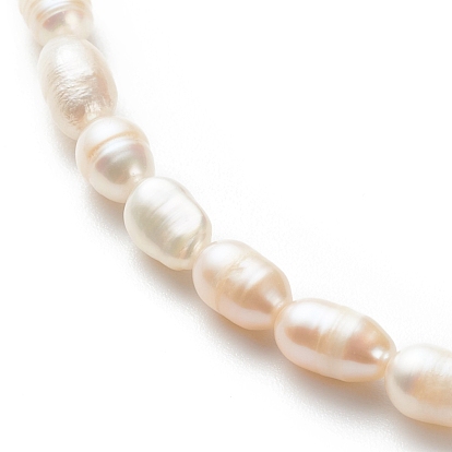 Grade A Natural Pearl Rice Beaded Necklace for Women
