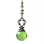 Faceted Glass Round Big Pendant Decorations, with Tibetan Style Alloy Findings