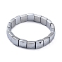 Natural Terahertz Stone Square Beaded Stretch Bracelet, Gemstone Stackable Bracelet for Women Men