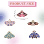 20Pcs 5 Style Alloy Enamel Pendants, Golden, Moths/Butterfly Charm