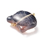 Glass Pendants, with Golden Plated Brass Ball Head Pins, Cat