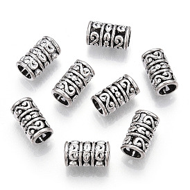  Perles européennes en alliage de style tibétain, Perles avec un grand trou   , sans cadmium et sans plomb, colonne