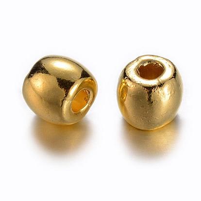 Perles en alliage de style tibétain, sans plomb et sans cadmium, baril, 6 mm de diamètre, épaisseur de 5mm, Trou: 2.5mm