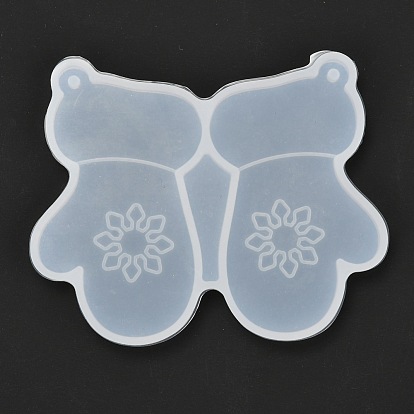 Christmas Themed DIY Pendant Silicone Molds, Resin Casting Molds, Clay Craft Mold Tools, Gloves Shape