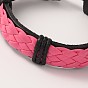 Adjustable Trendy Unisex Casual Style Leather Cord Bracelets, with Waxed Cord, 53mm