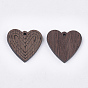 Wenge Wood Pendants, Undyed, Heart