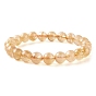 Natural Citrine Round Beads Stretch Bracelet, Stone Gift for Her