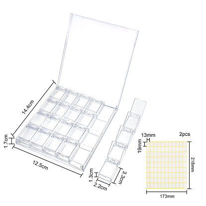 Kit de bricolage, avec bacs à billes en acrylique amovibles et passe-étiquette