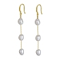 Natural Pearl Dangle Earrings for Women, with 925 Sterling Silver Findings, Nuggets