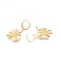 Brass Flower Dangle Leverback Earrings for Women, Cadmium Free & Nickel Free & Lead Free