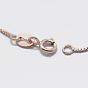 925 стерлингового серебра цепи коробки ожерелья, с застежками пружинного кольца, с печатью 925